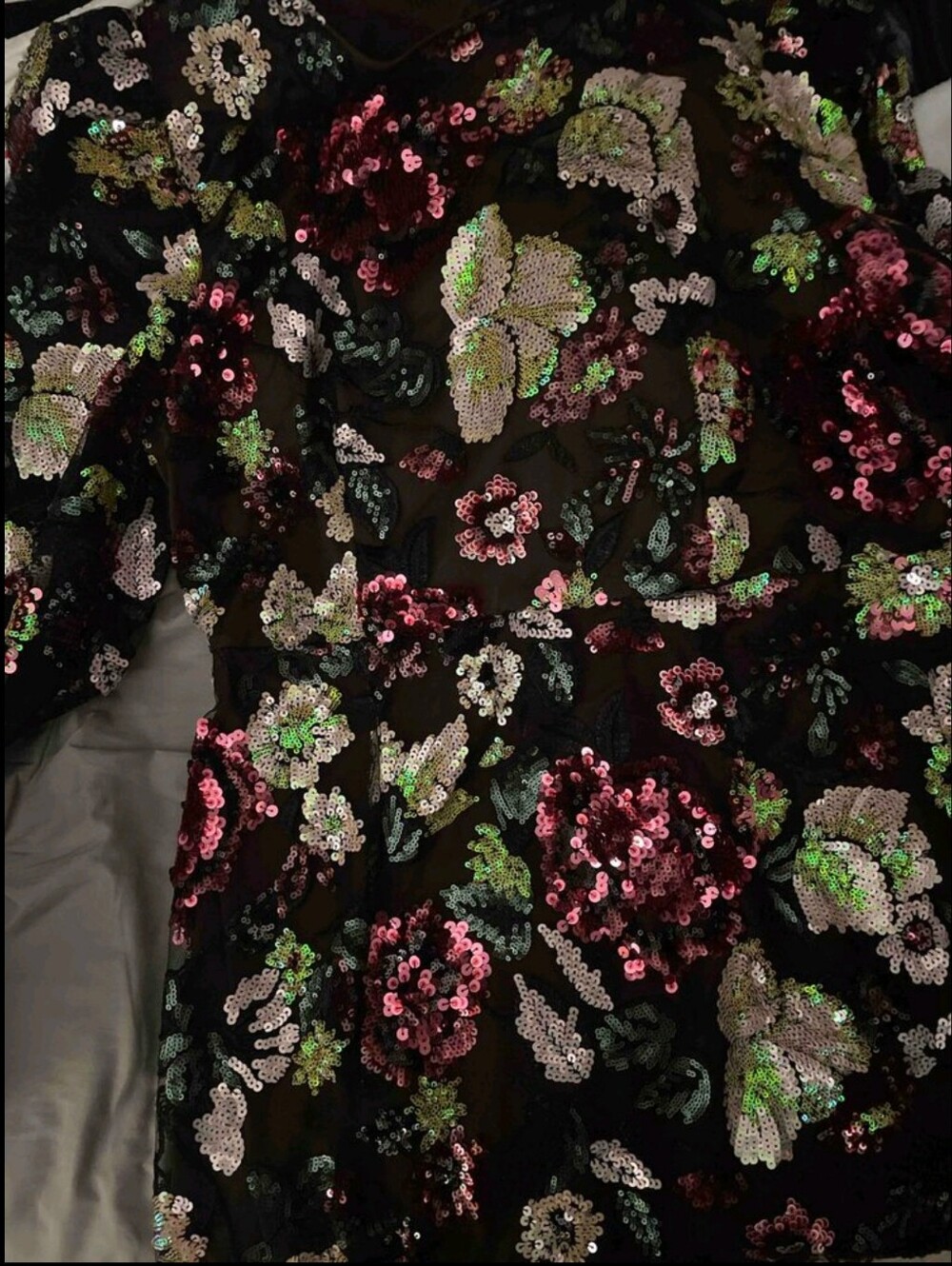 Women's Elegant Sequin Embroidery Fitted Mini Dress - Picture 4 of 9